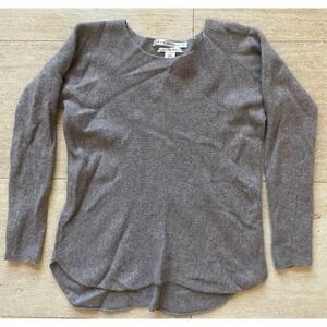 Max Studio 100% 2-Ply Cashmere Beige Brown Long Sleeve Sweater Women's M